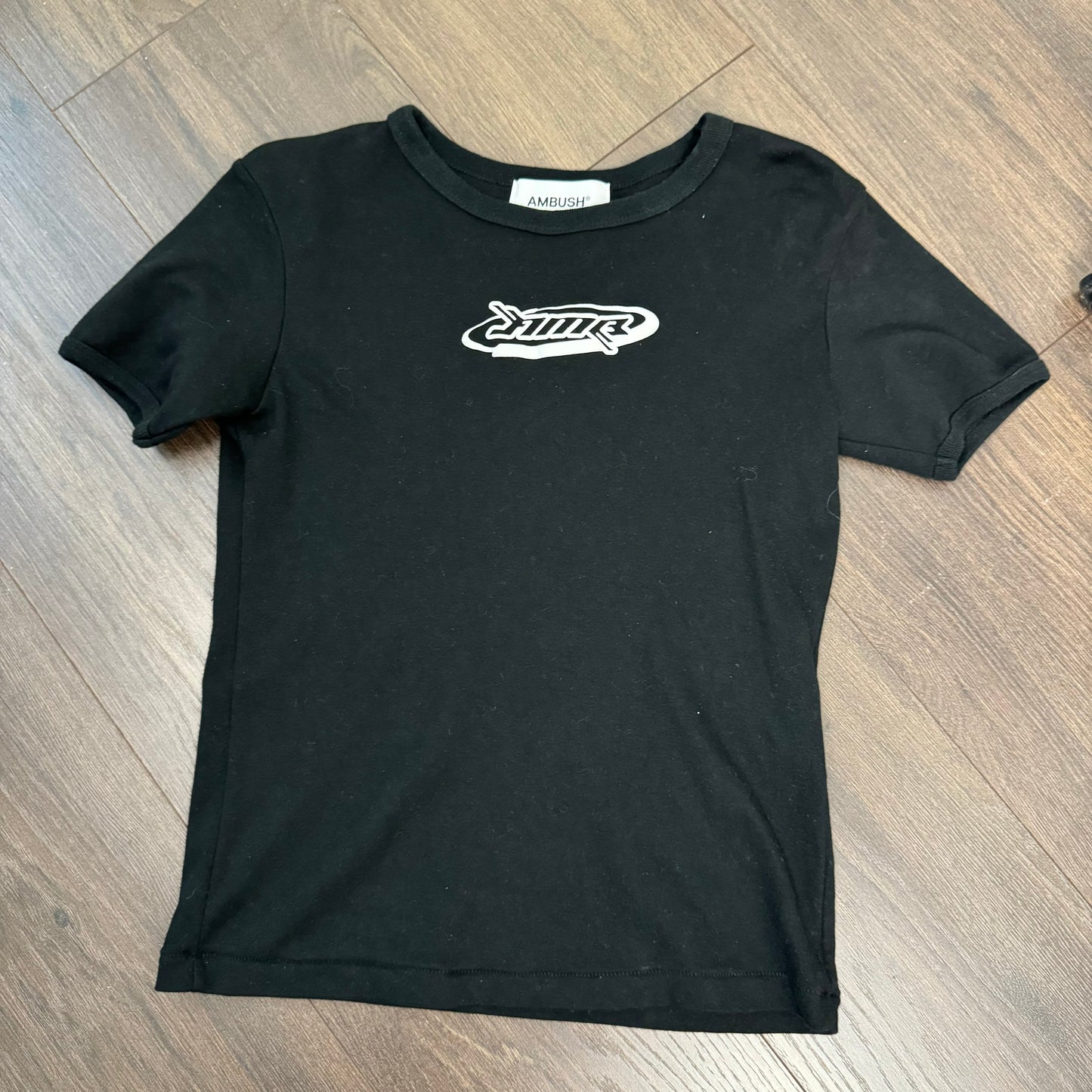 Black Graphic Fitted Baby Tee