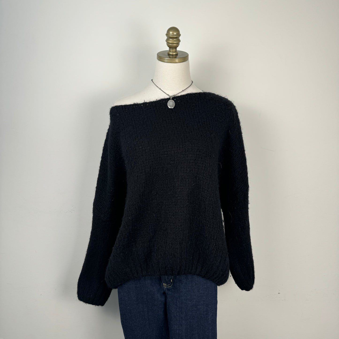 Black Off Shoulder Sweater