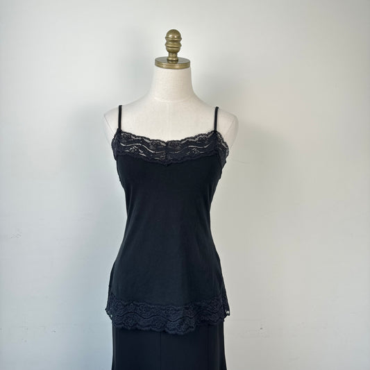 Black Lace Trim Cami Top
