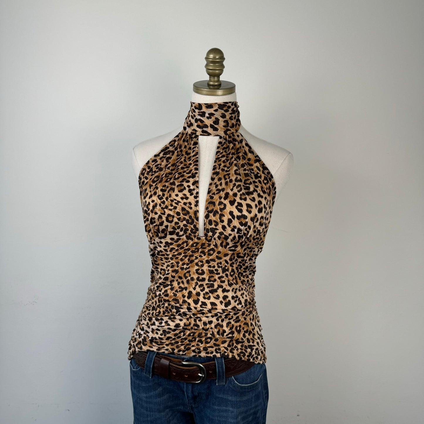 90s Leopard Print Halter Top