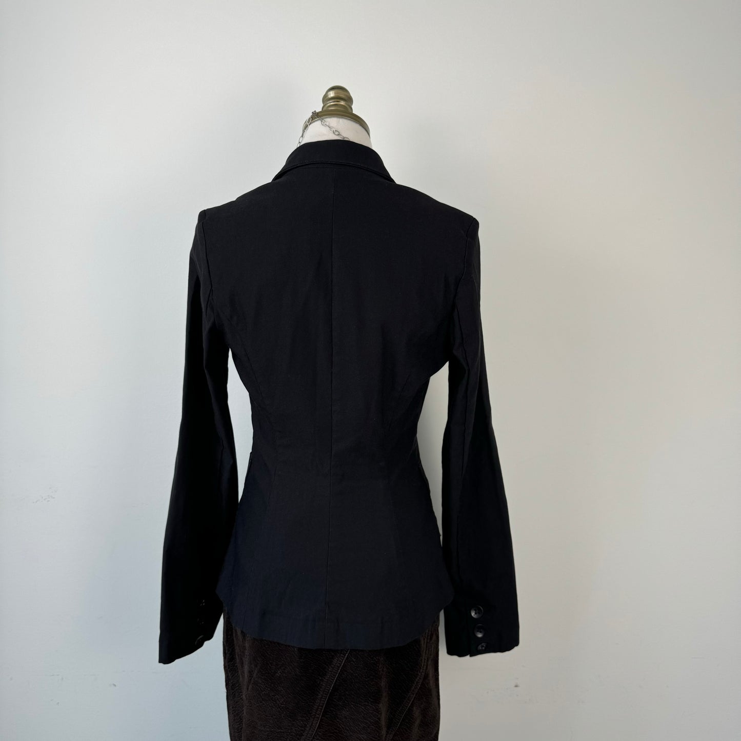 Vintage Black Fitted Button Up Blazer