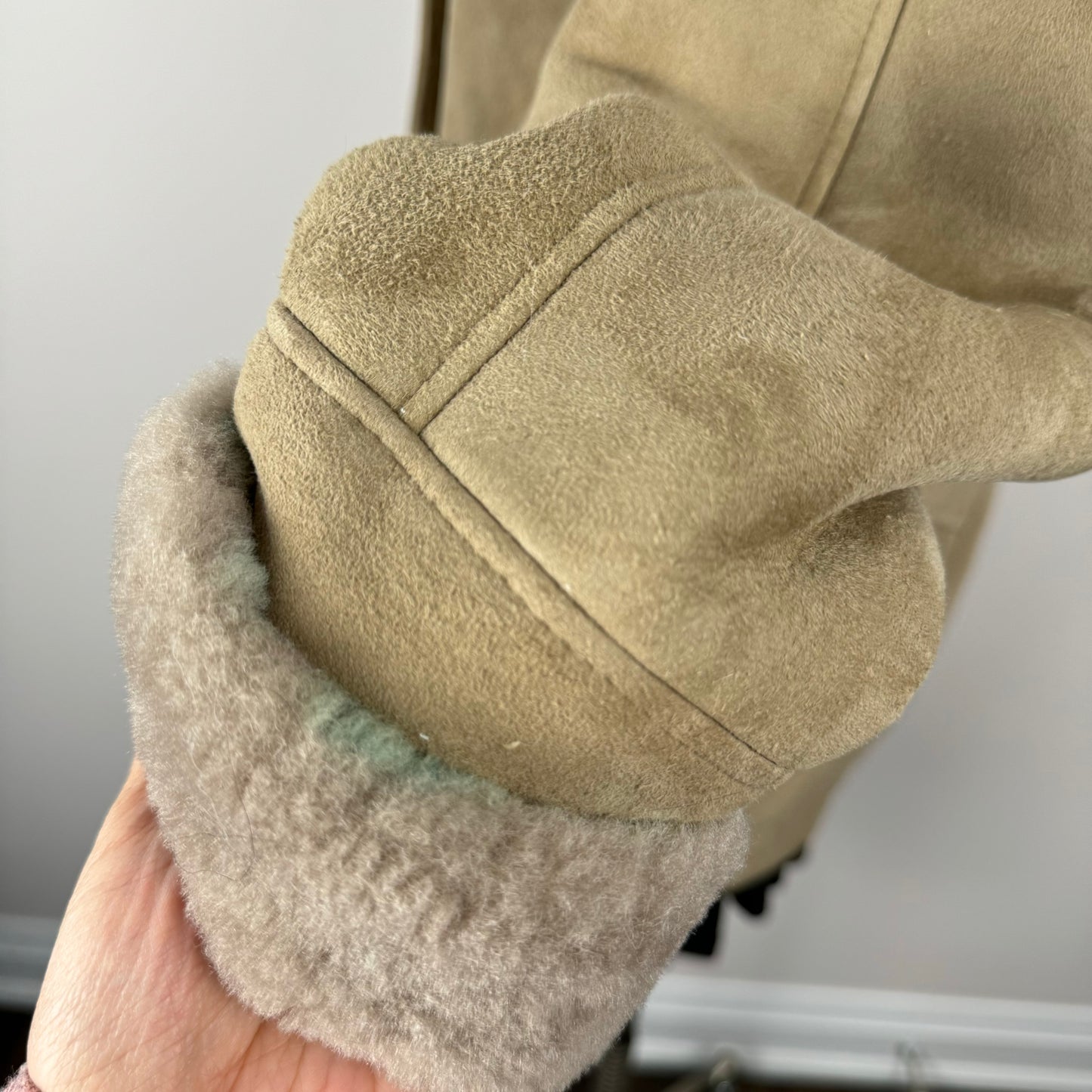 Vintage Suede Shearling Coat