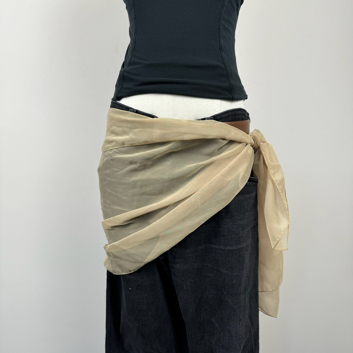 Chiffon Sheer Beige Scarf