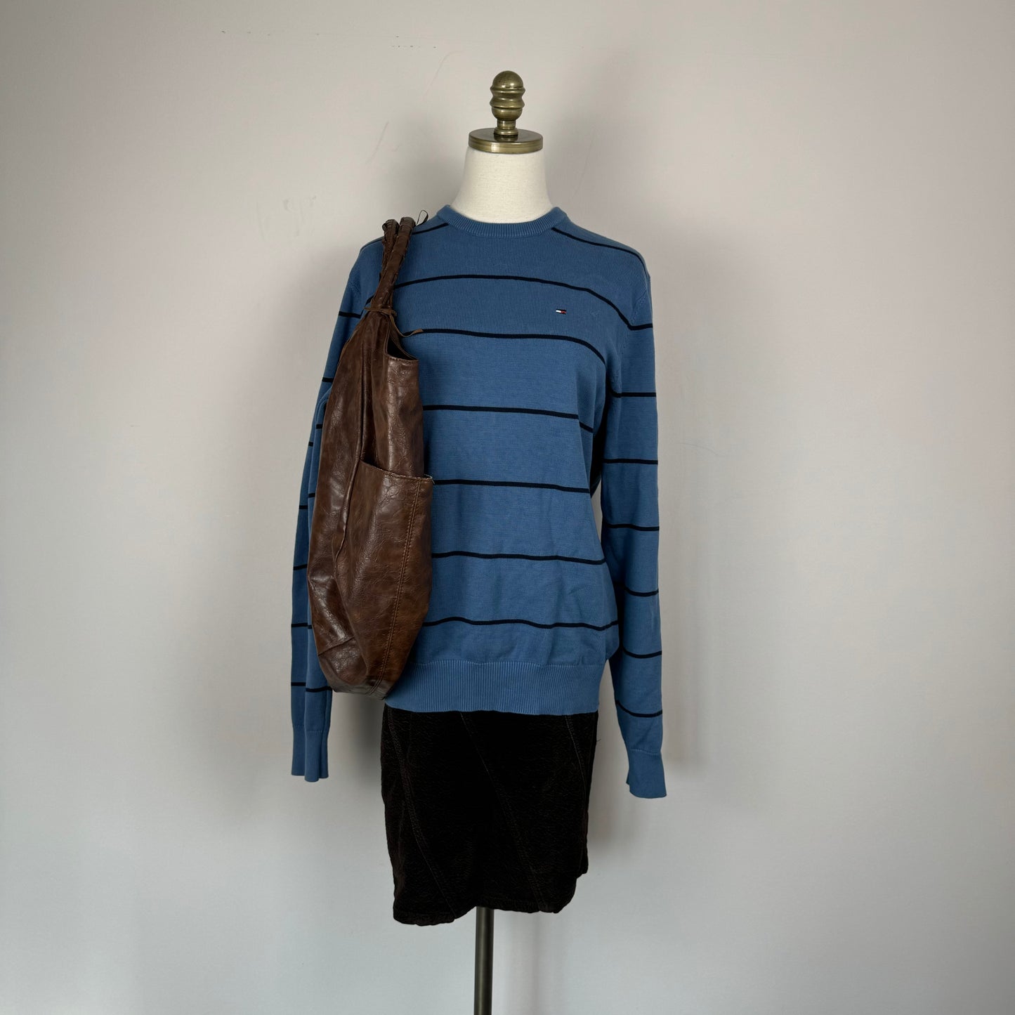 Vintage Brown Suede Midi Skirt