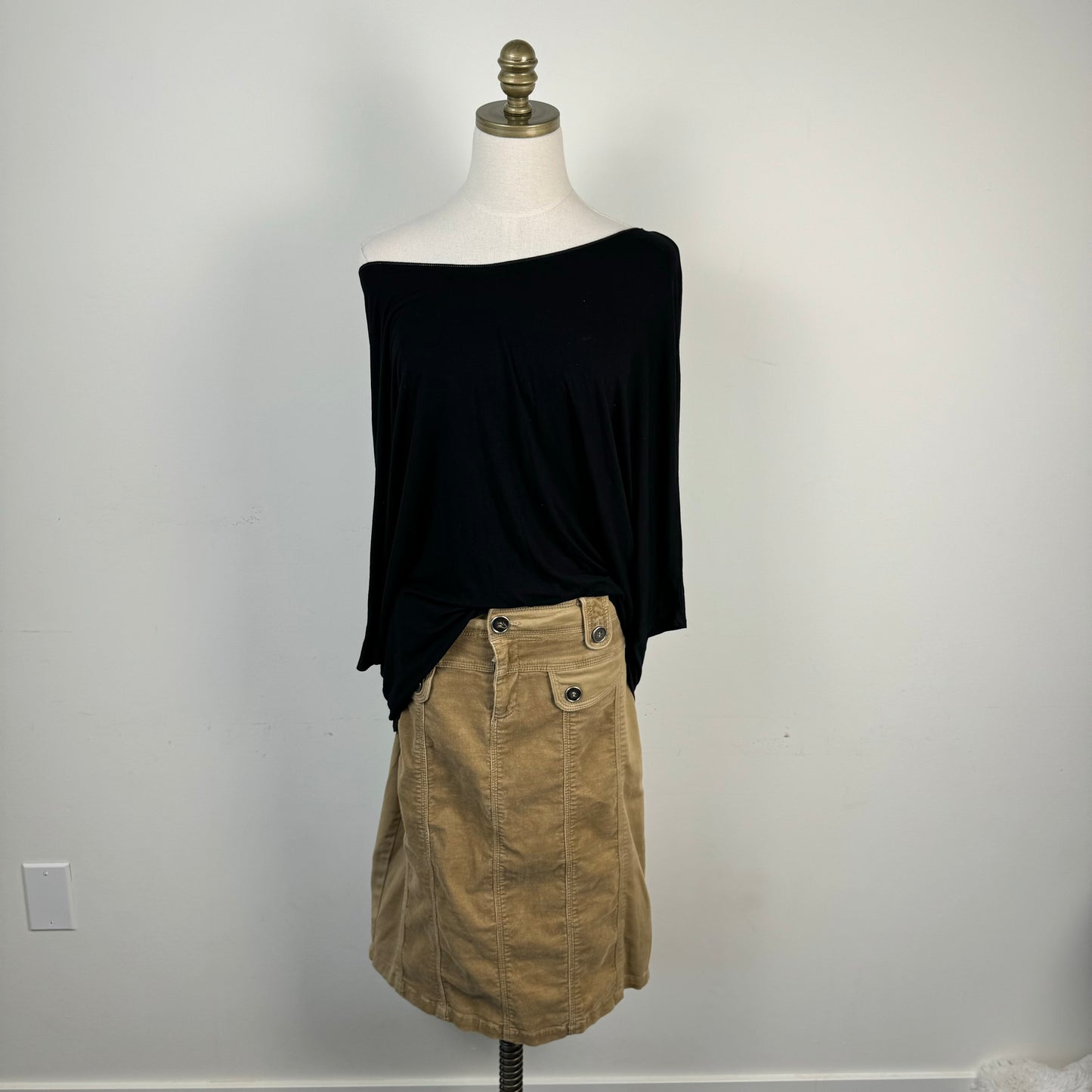 Black Slinky Off Shoulder Dolman Top