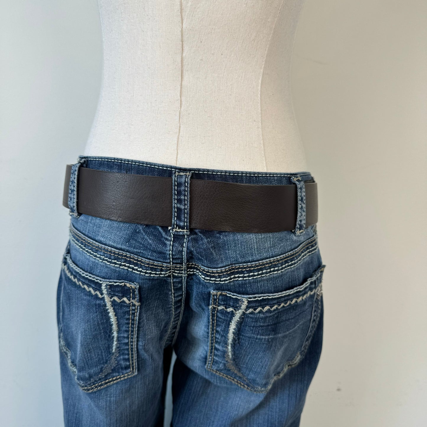 Dark Brown Chunky Leather Belt