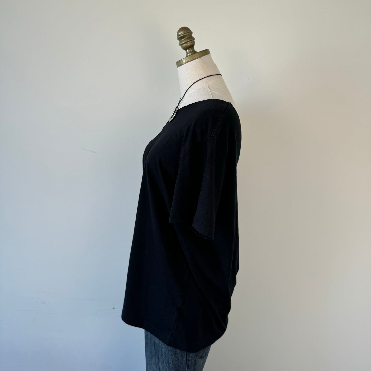 Oversized Off Shoulder Black Top