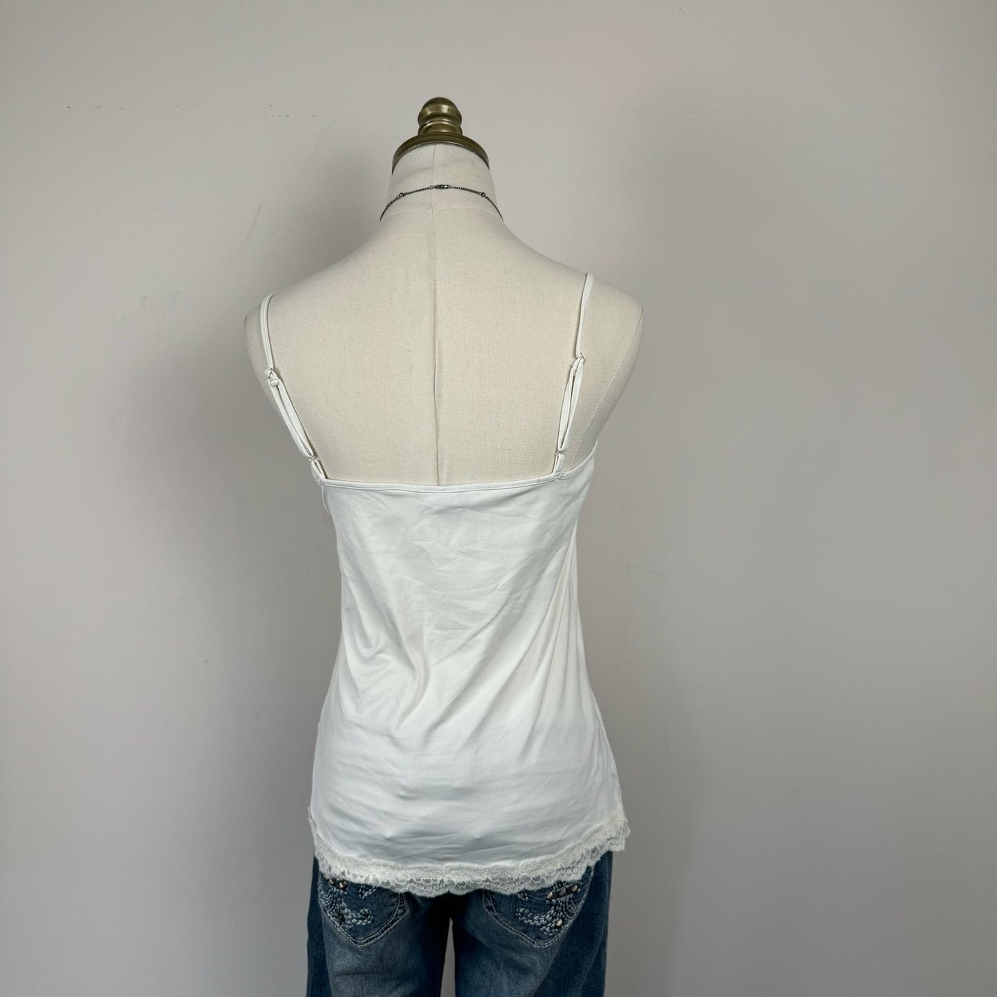 White Lace Trim Cami