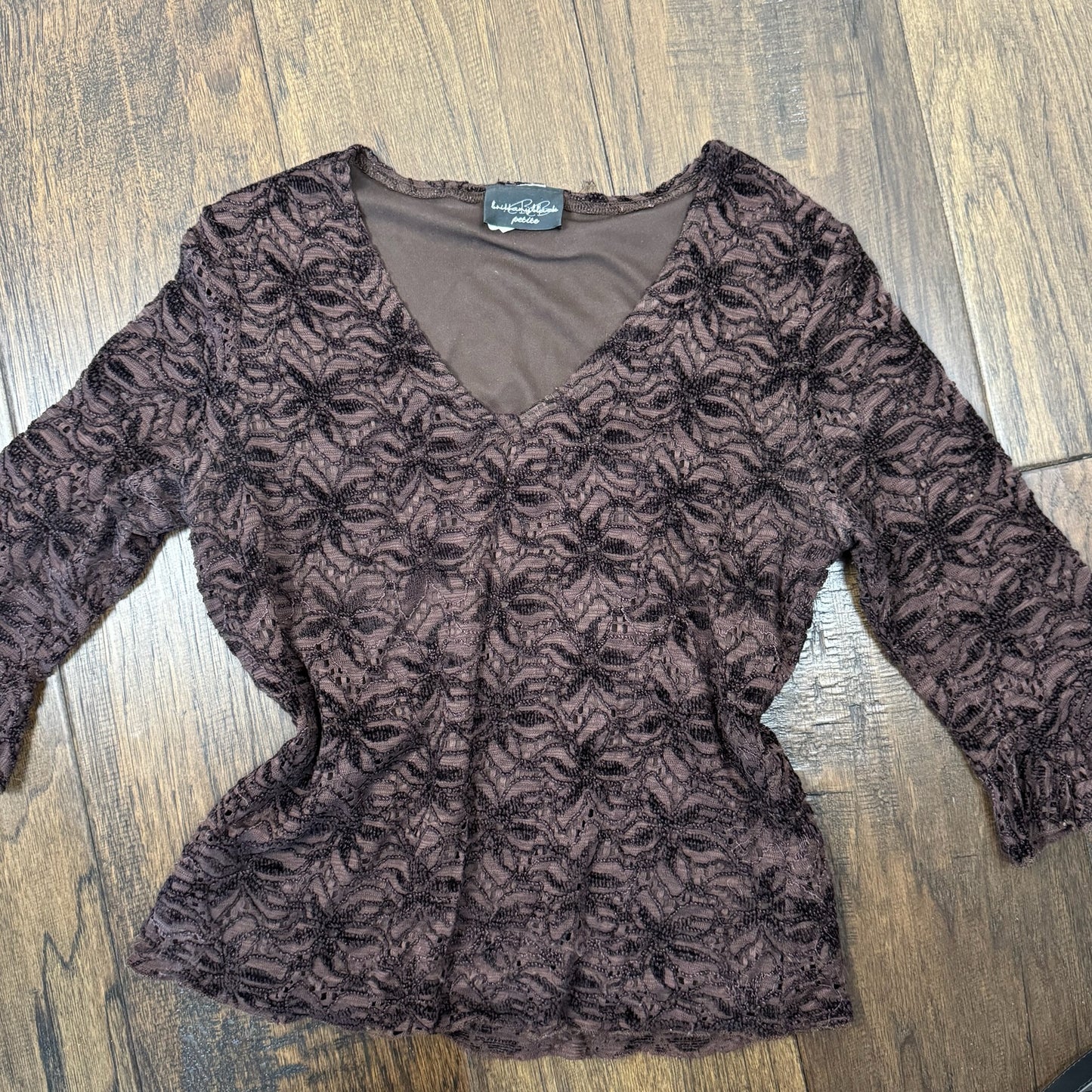 Vintage Brown Lace Top