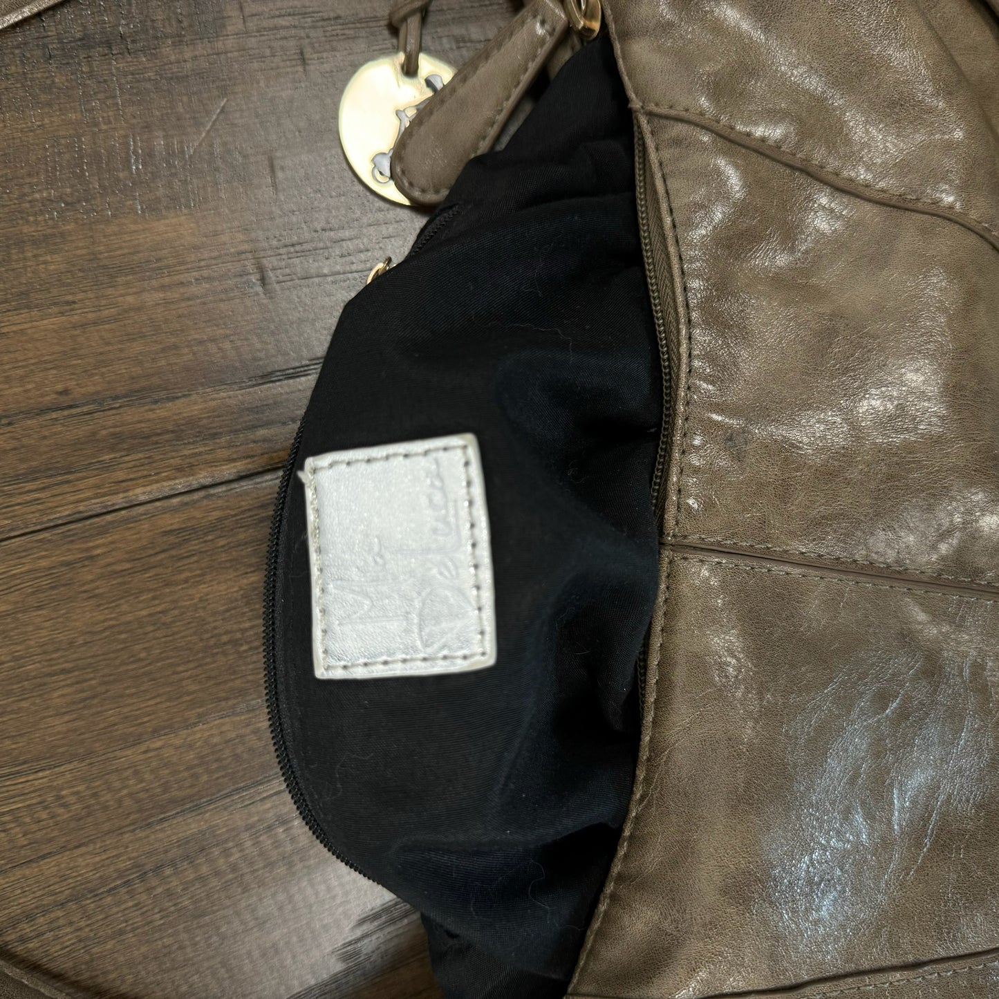 Mocha Brown Leather Buckled Shoulder Bag