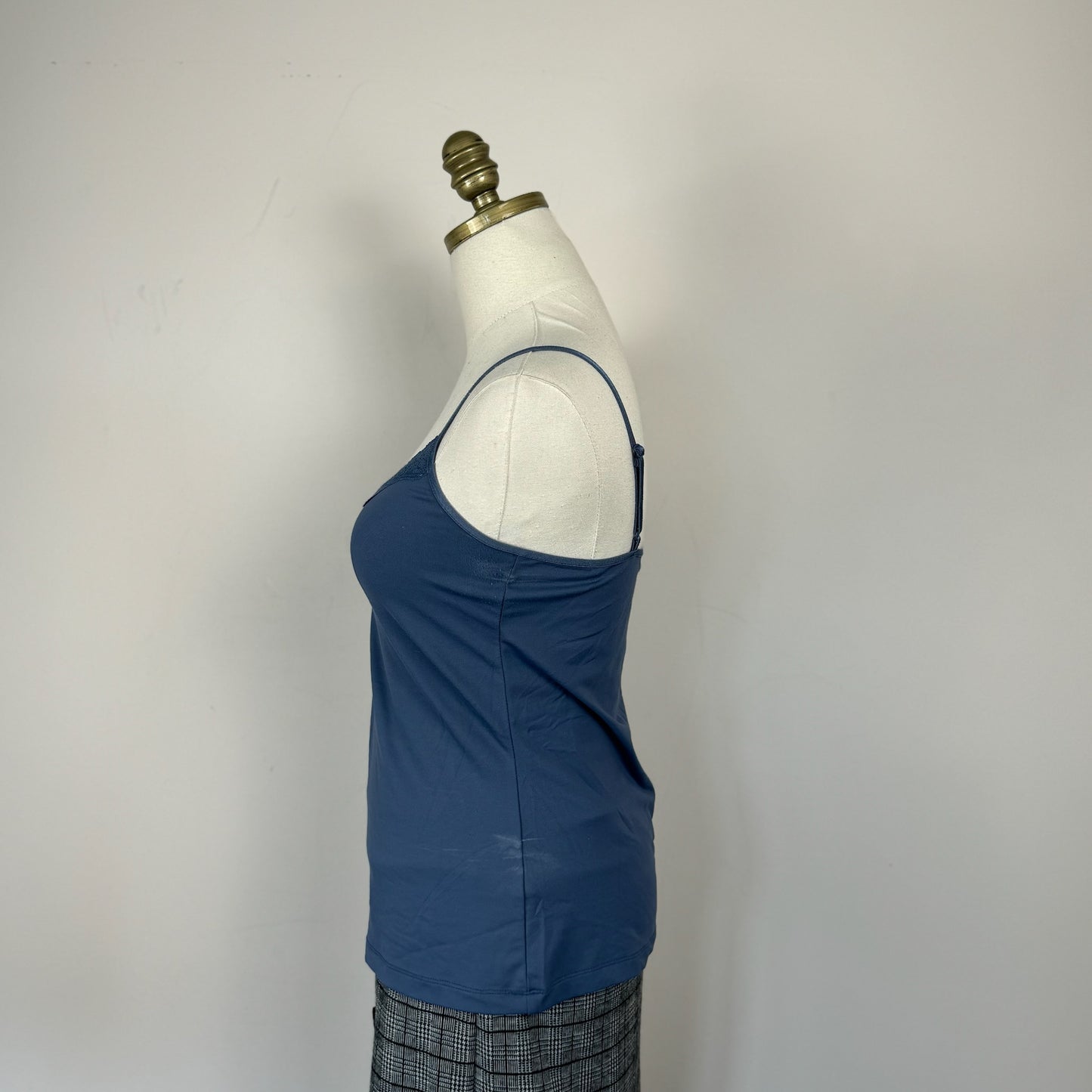 Blue Lace Trim Fitted Cami
