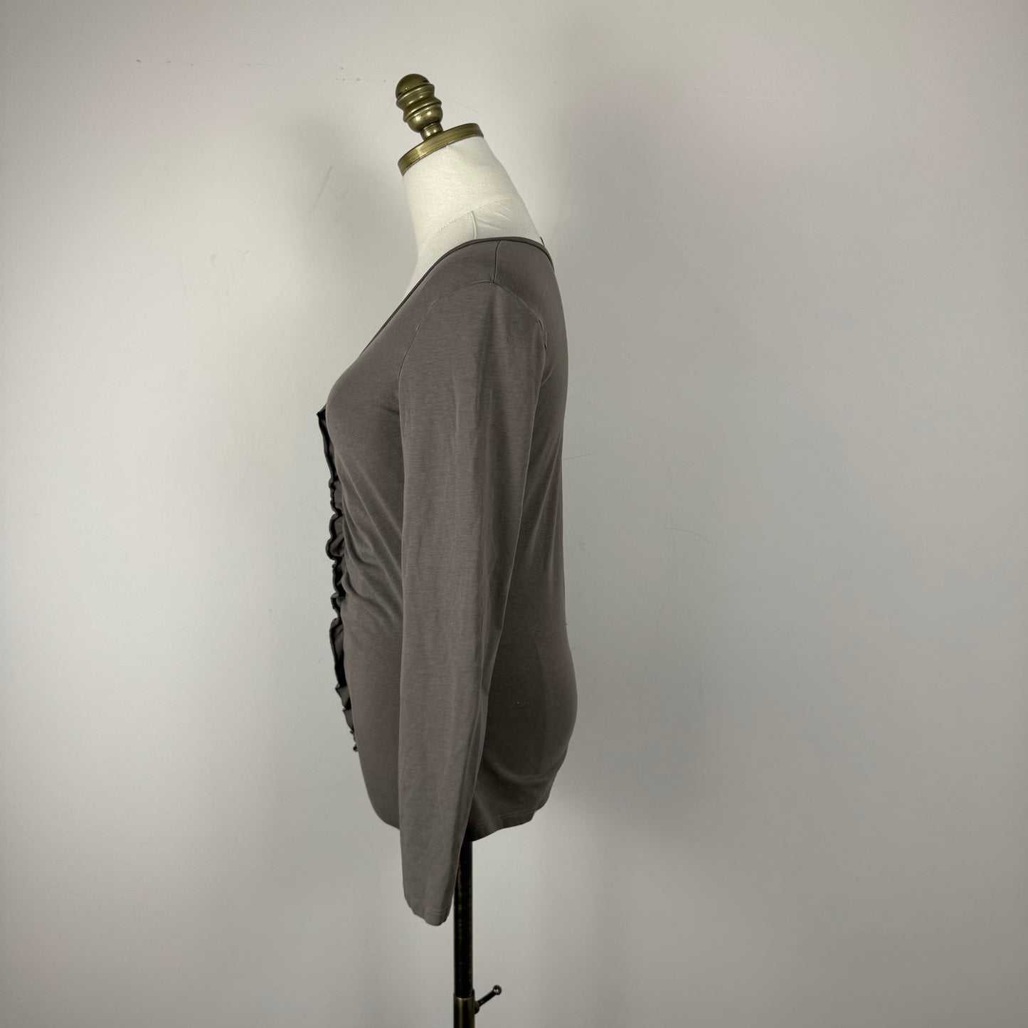 Vintage Taupe Fitted Ruched Top