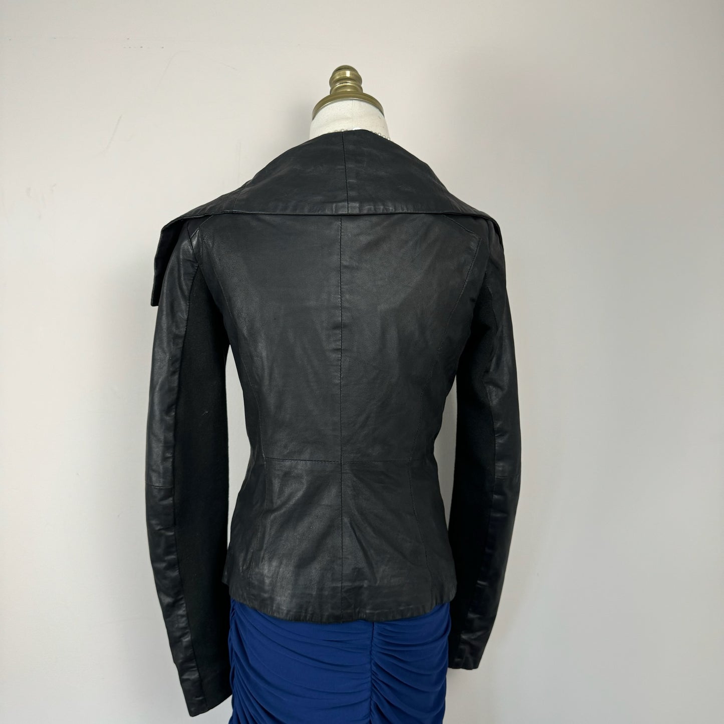 Danier Black Fitted Leather Jacket