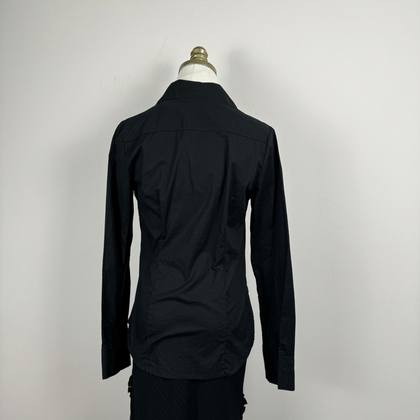 Y2K Black Fitted Button Up Shirt