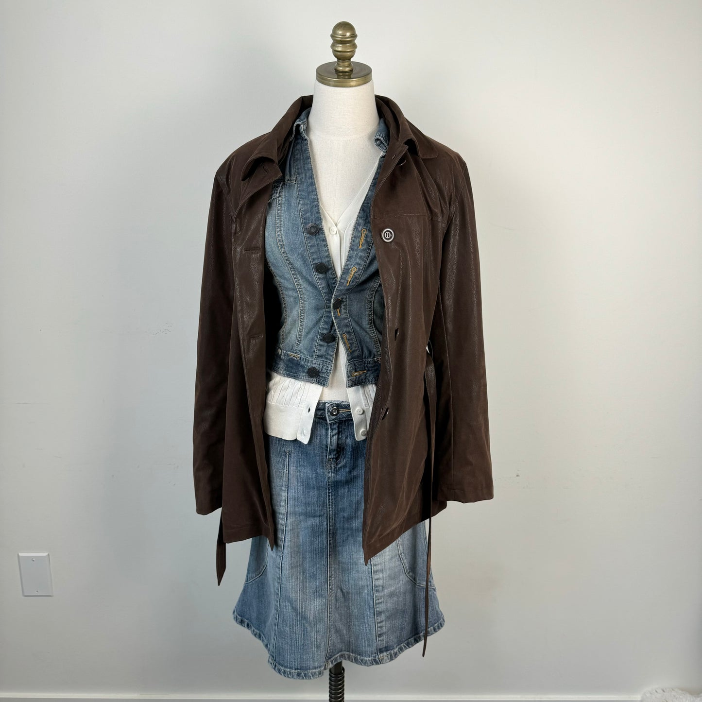 Fitted Denim Button Up Top