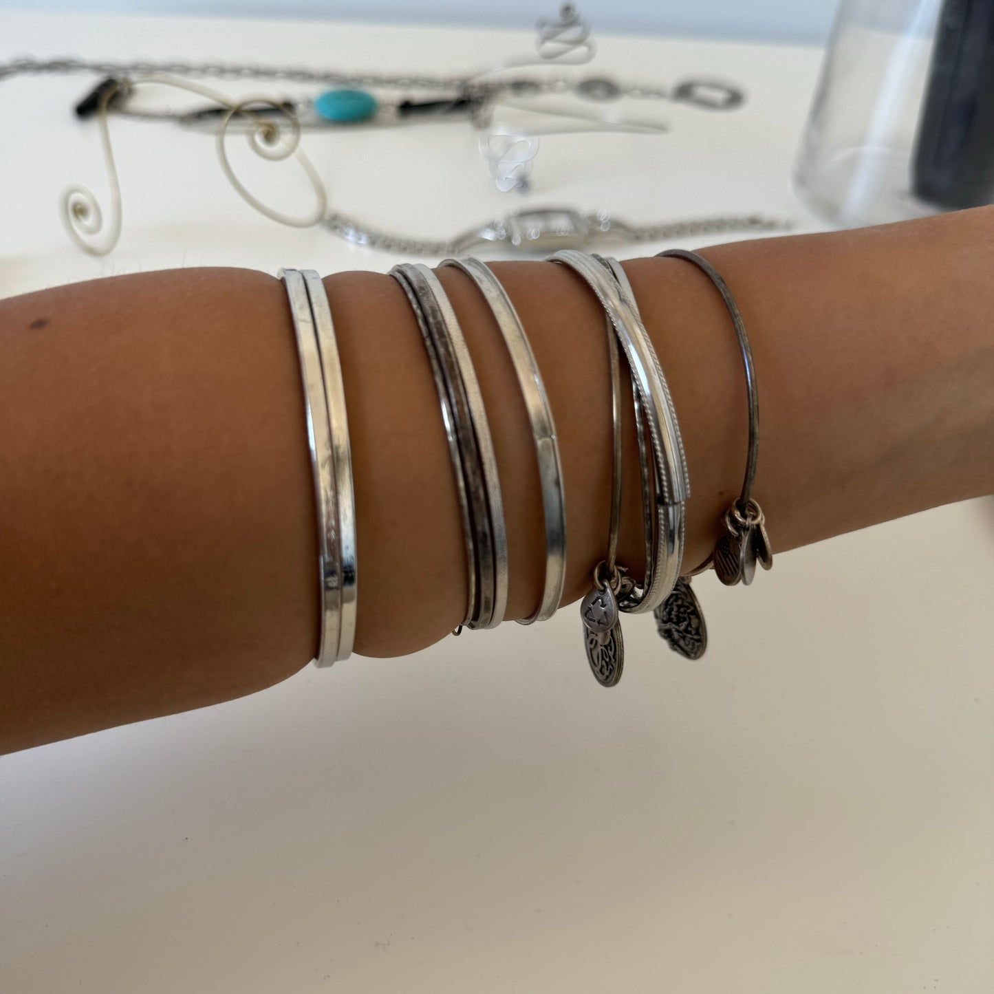 Vintage Silver Bangle Stack