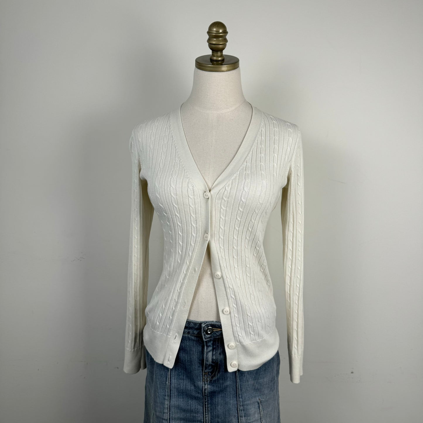 Tommy Cable Knit Fitted Cardigan