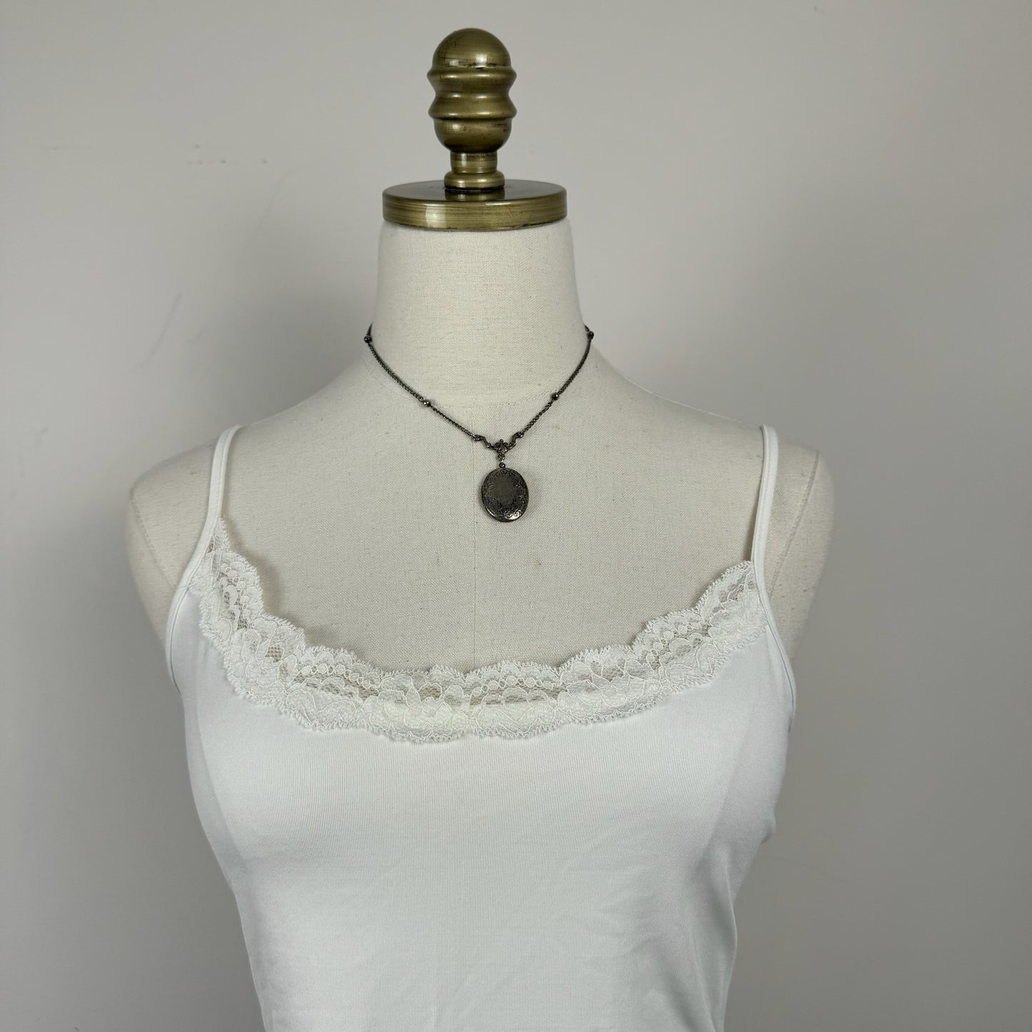 White Lace Trim Cami
