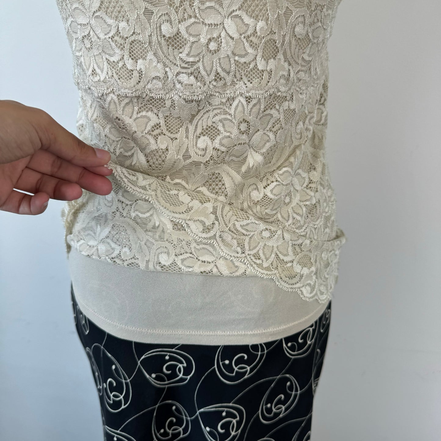 Beige Lace Top