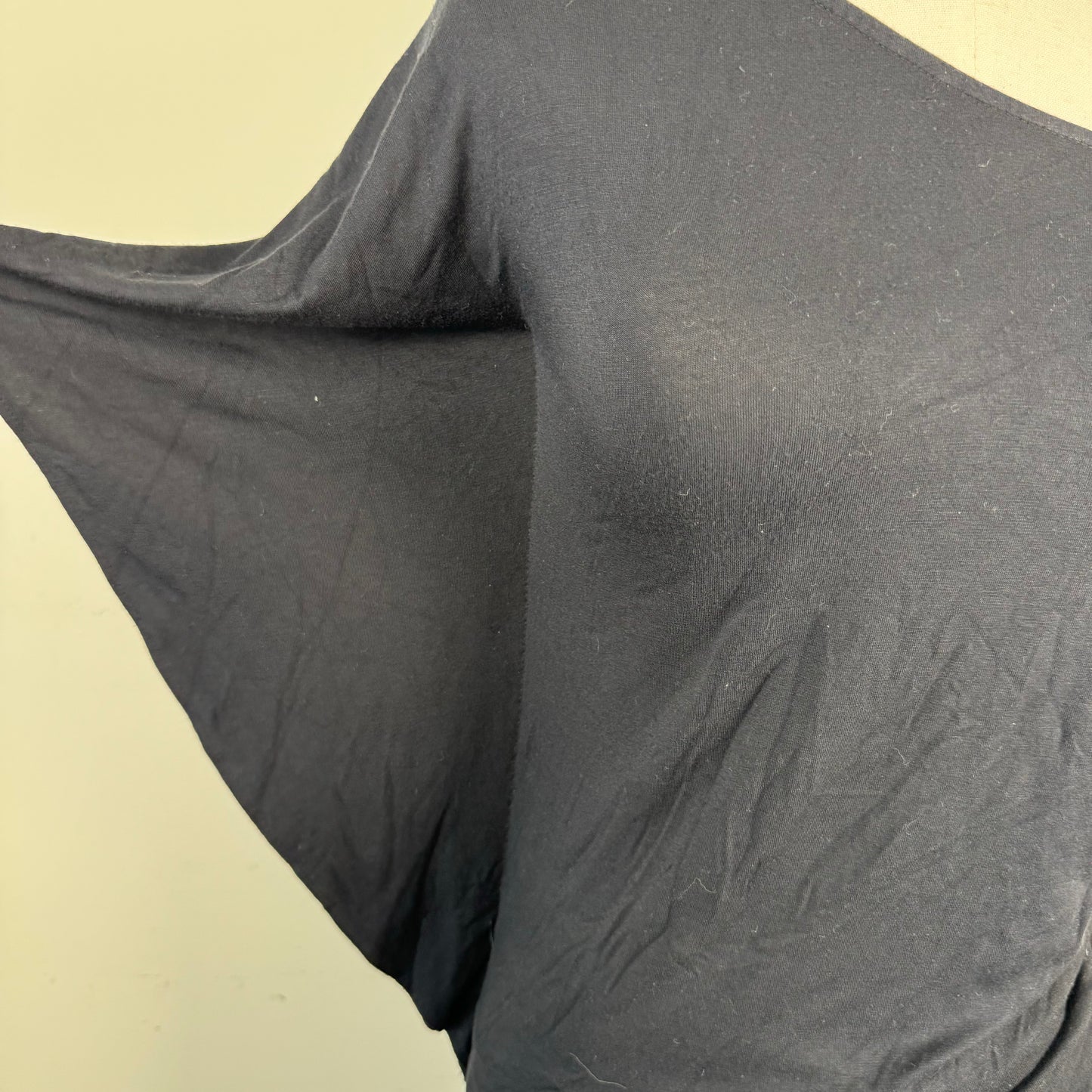 Black One Shoulder Asymmetric Ruched Top