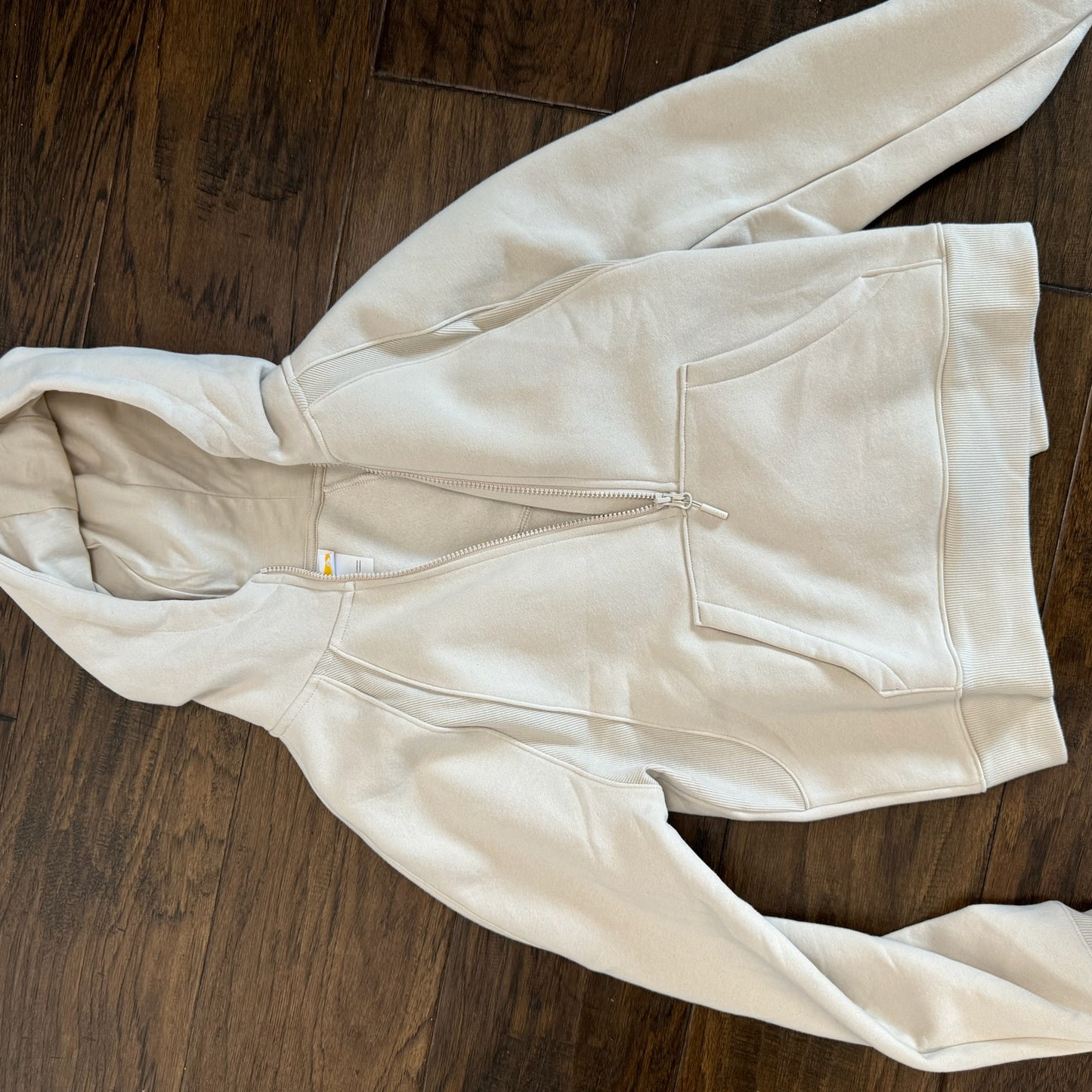 Beige Half Zip Hoodie