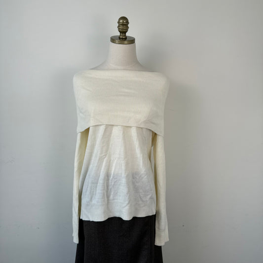 Cream Off The Shoulder Sweater
