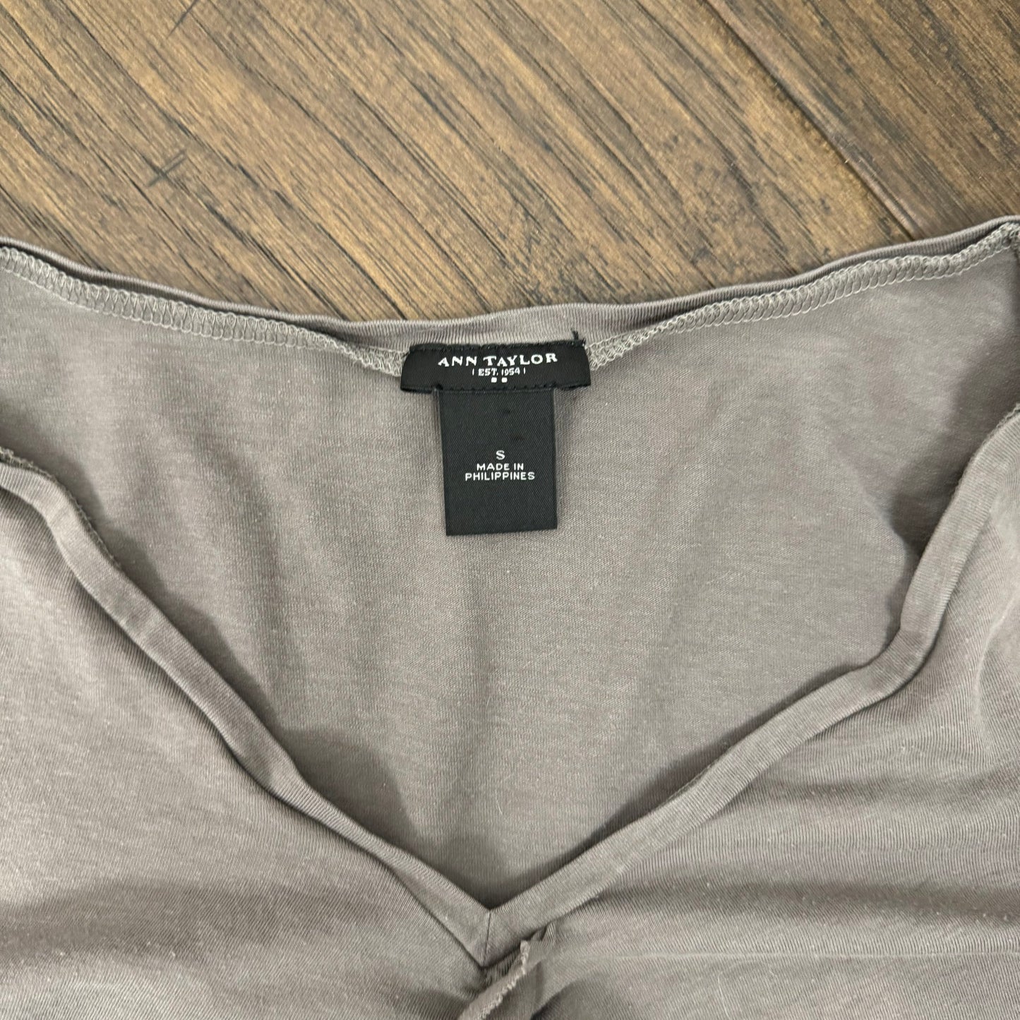 Vintage Taupe Fitted Ruched Top