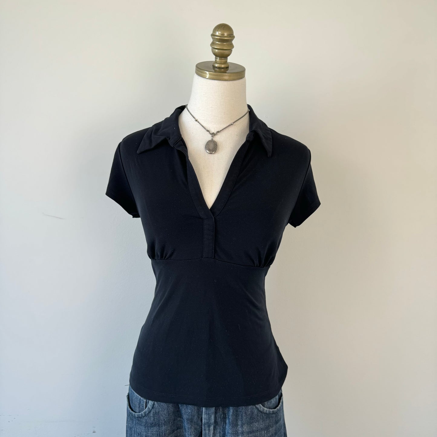 Vintage Black Short Sleeve Top
