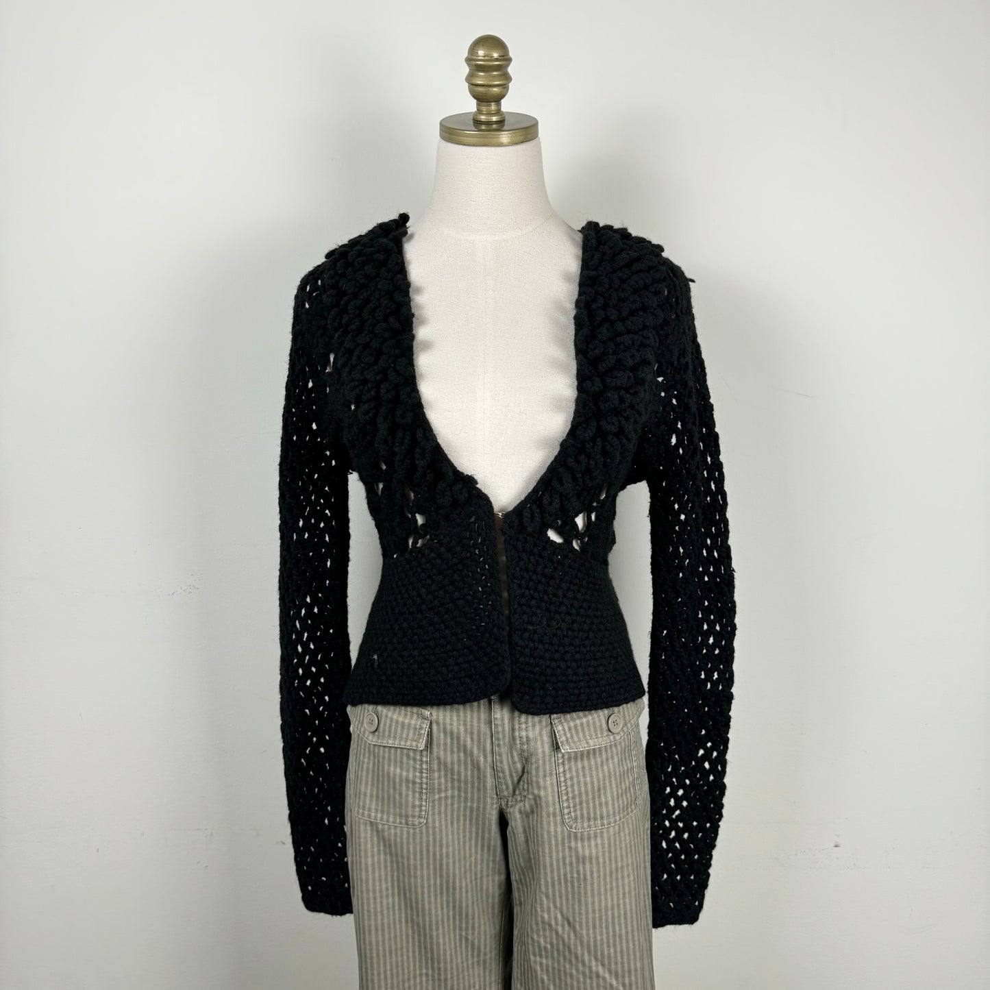 Nine West Open Front Ruffled Cardigan