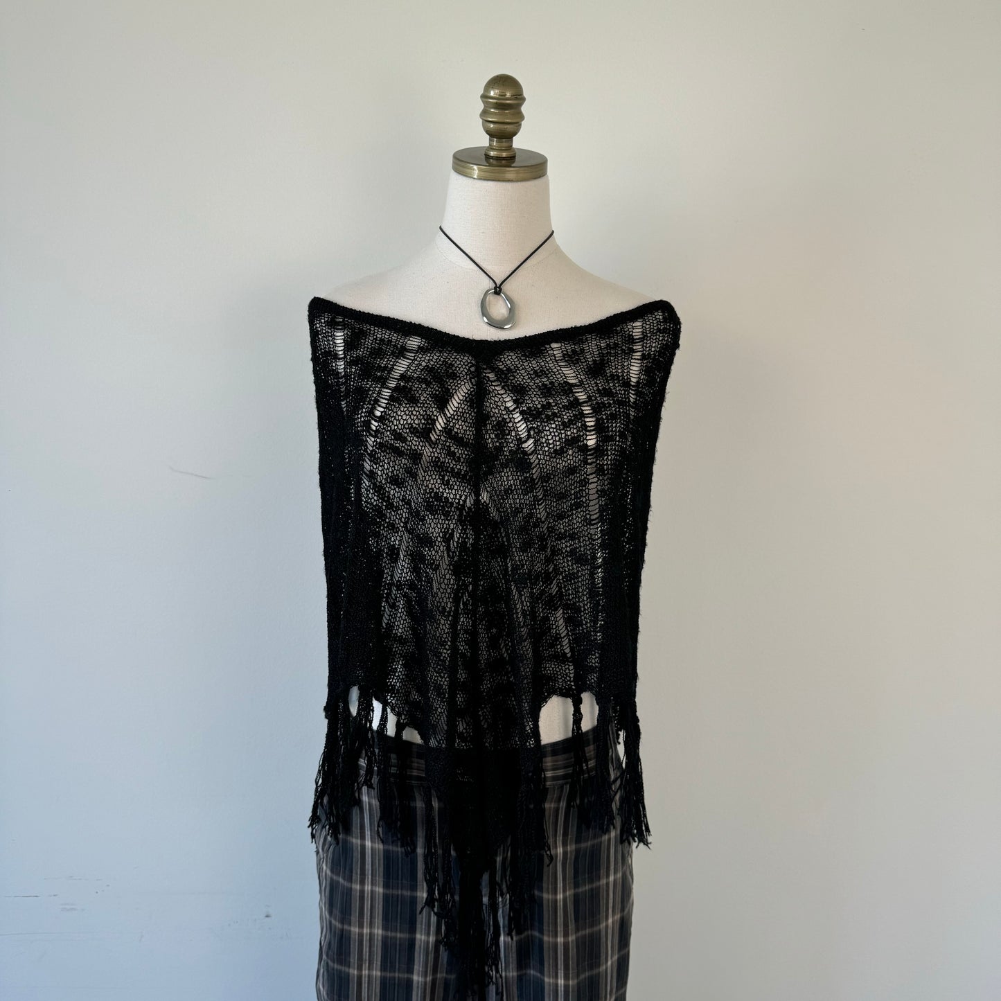 Vintage Crochet Knit Poncho