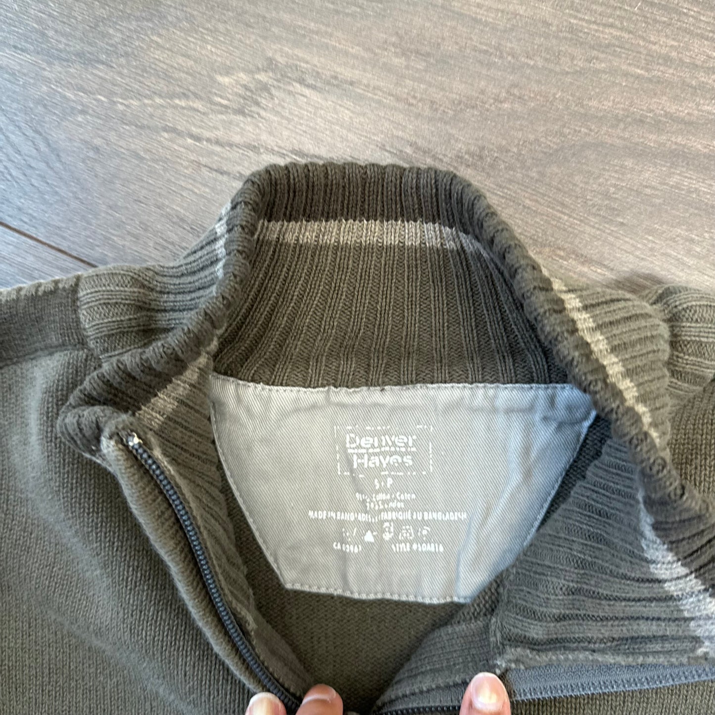 Vintage Oversized Khaki Quarter Zip Sweater