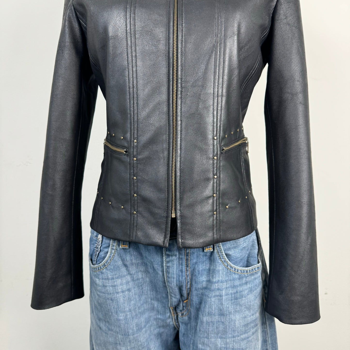 Black Studded Leather Jacket