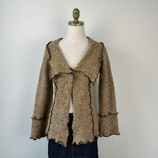 Boho Open Front Cardigan with Bell Sleeves