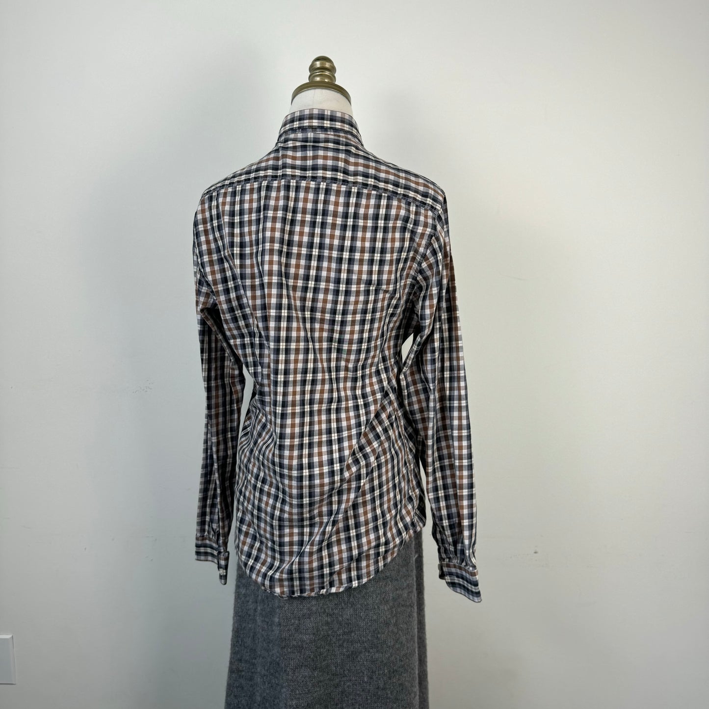 Brown Plaid Button Up Shirt