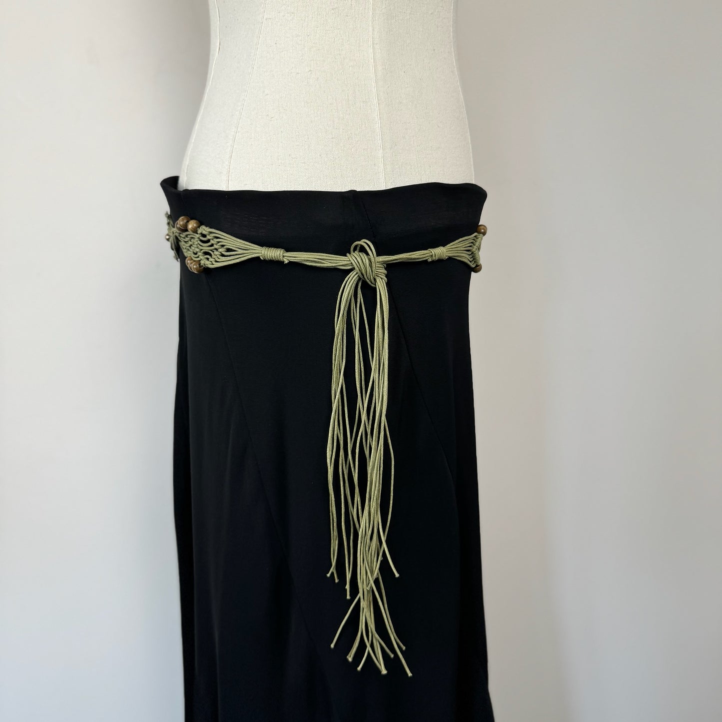 Boho Sage Green Tassle Belt
