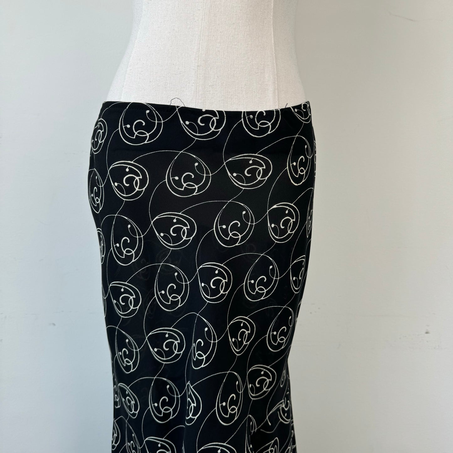 Vintage Semi Sheer Asymmetric Midi Skirt