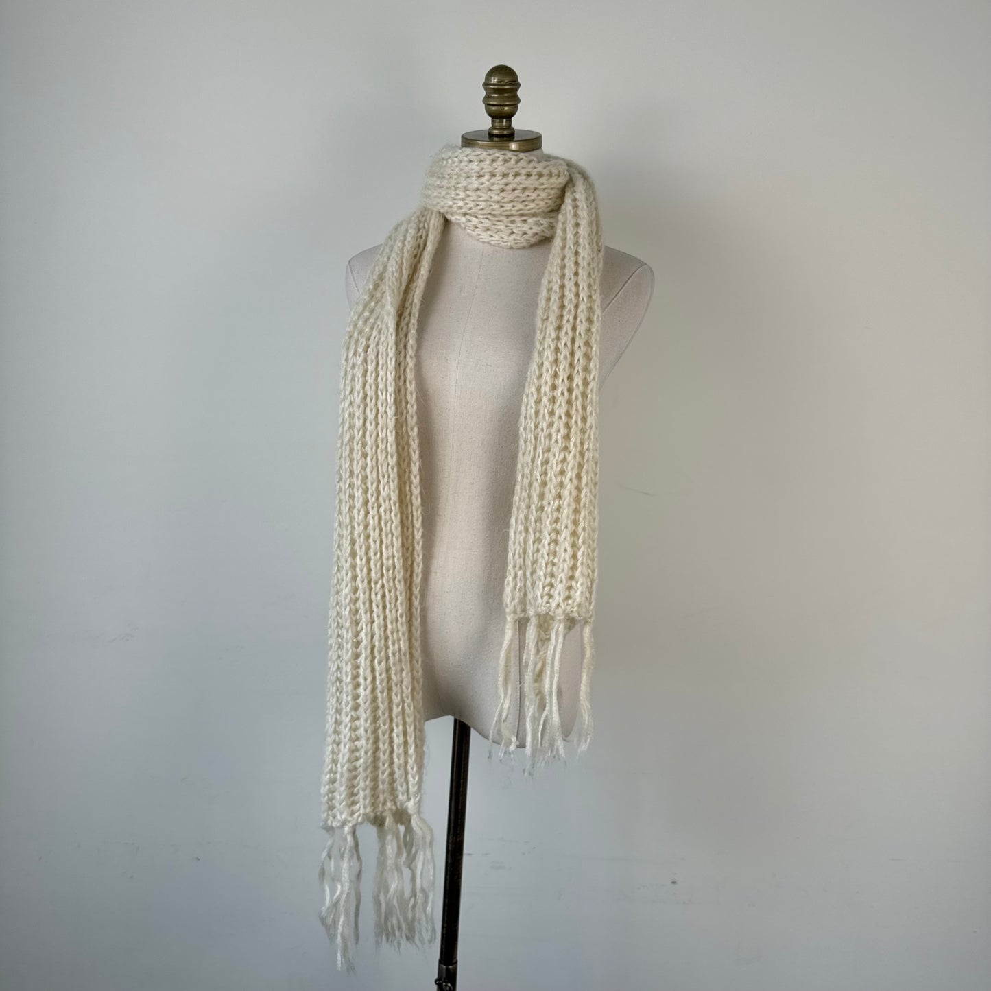 Cream Chunky Knit Scarf