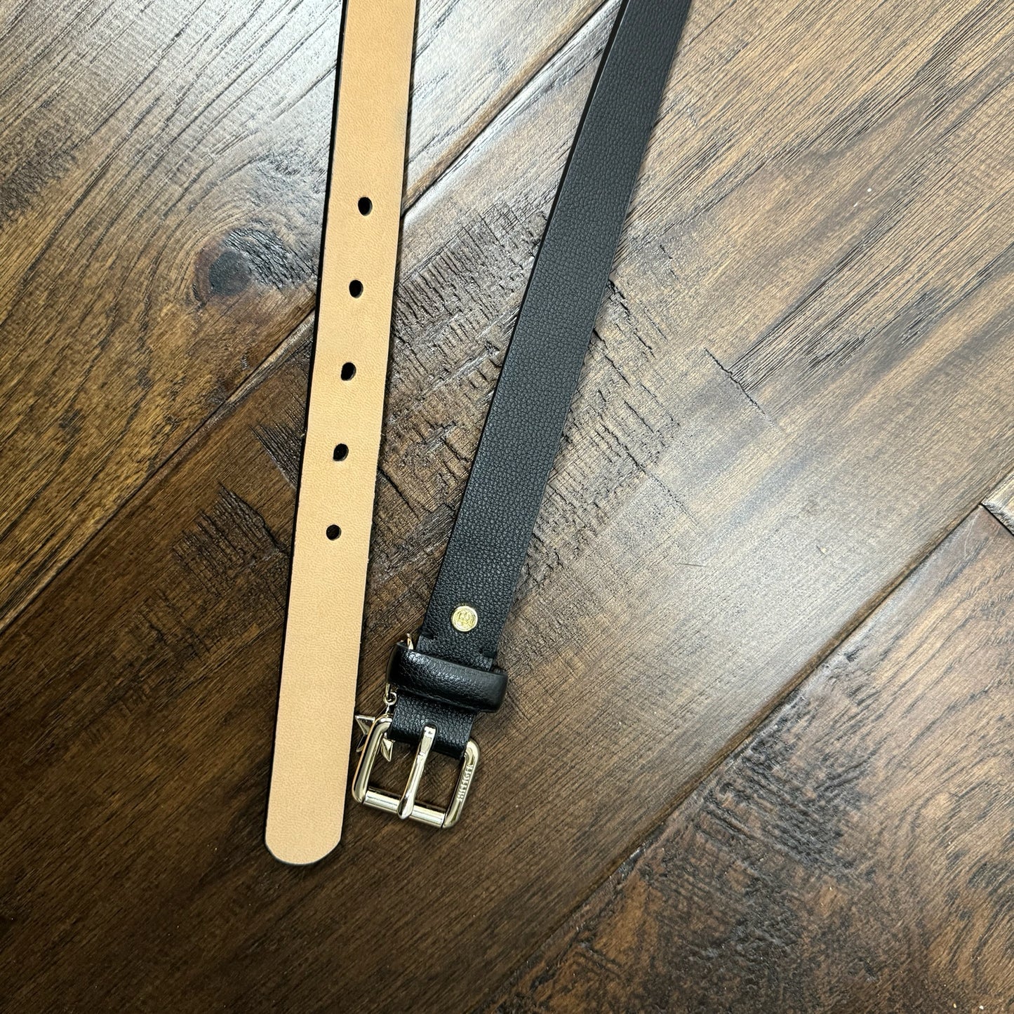 Tommy Black Leather Belt