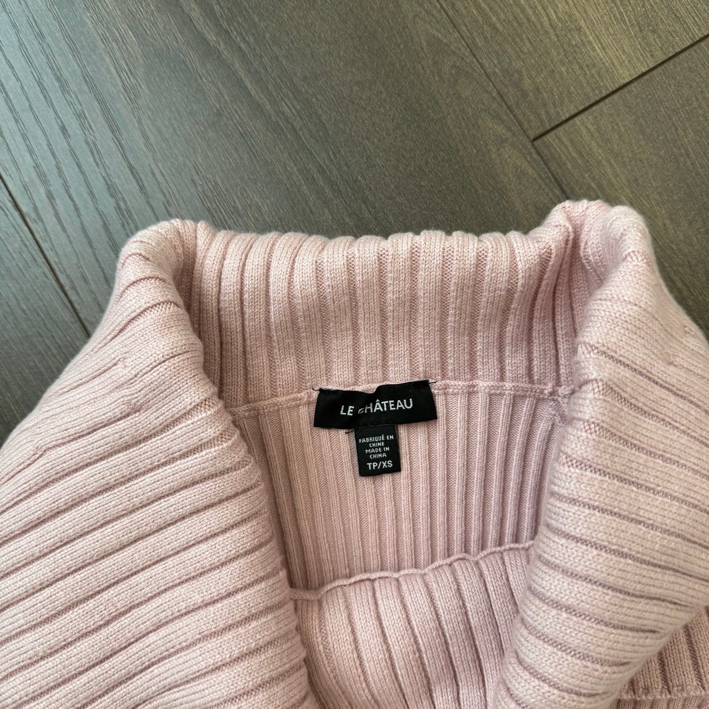 Powder Pink Fitted Off Shoulder Sweater