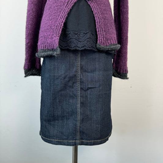 Dark Wash Denim Midi Skirt