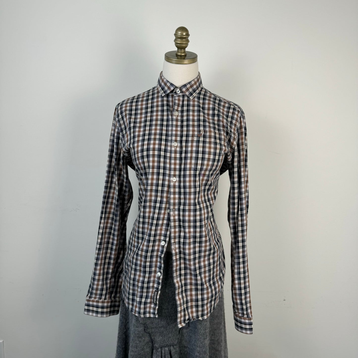 Brown Plaid Button Up Shirt