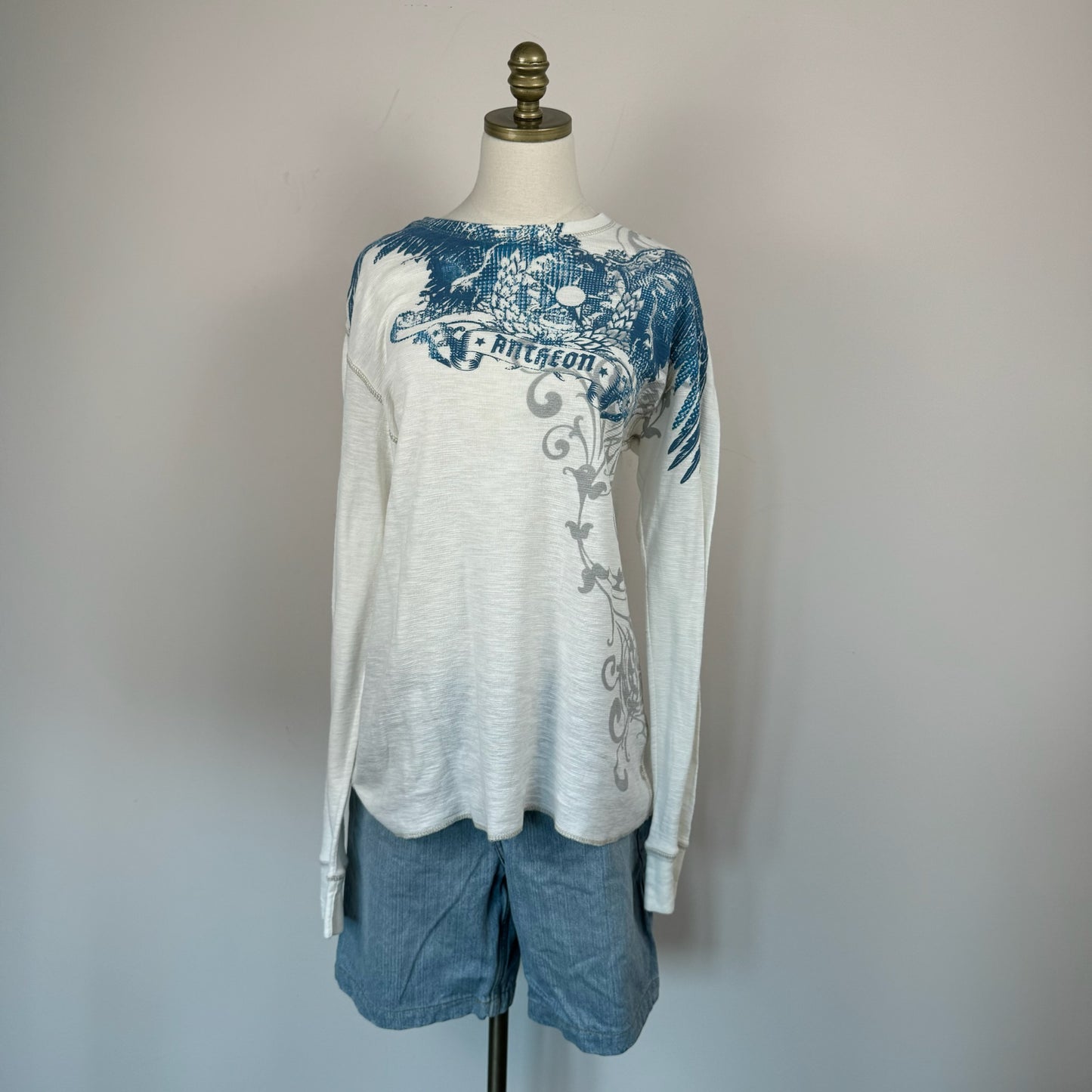 Y2K Grunge Oversized Waffle Knit Top