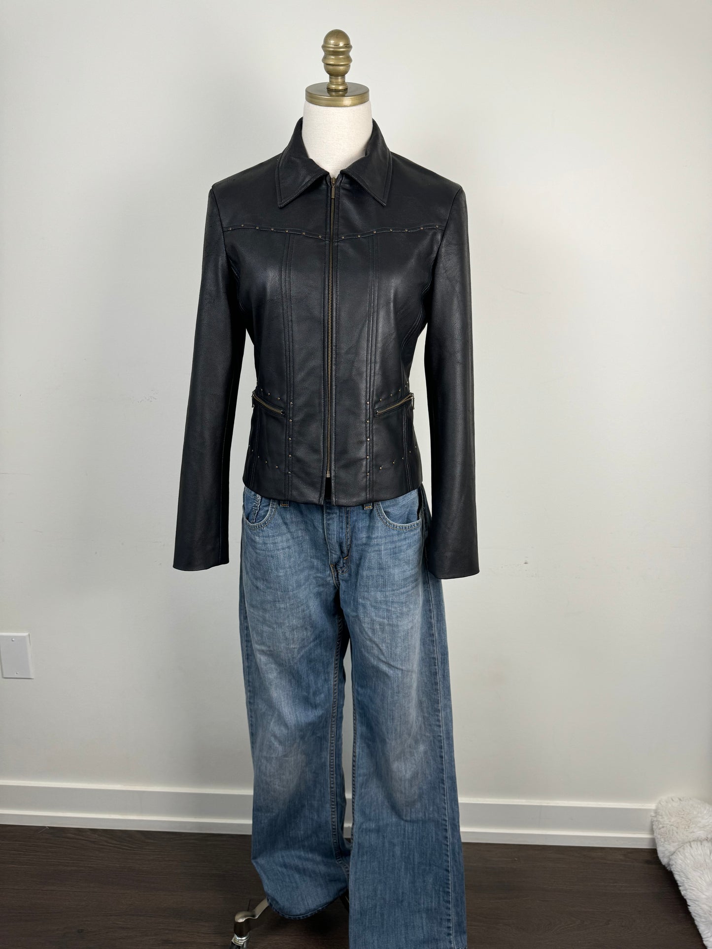 Black Studded Leather Jacket