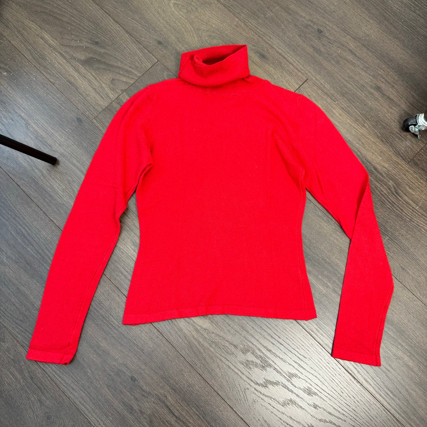 Italian Red Fitted Turtleneck Sweater