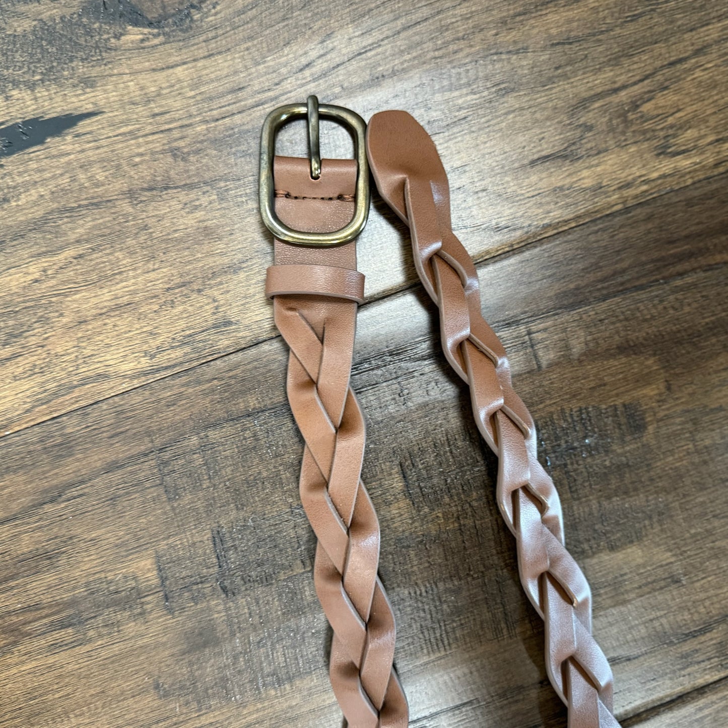 Brown Braided Leather Belt