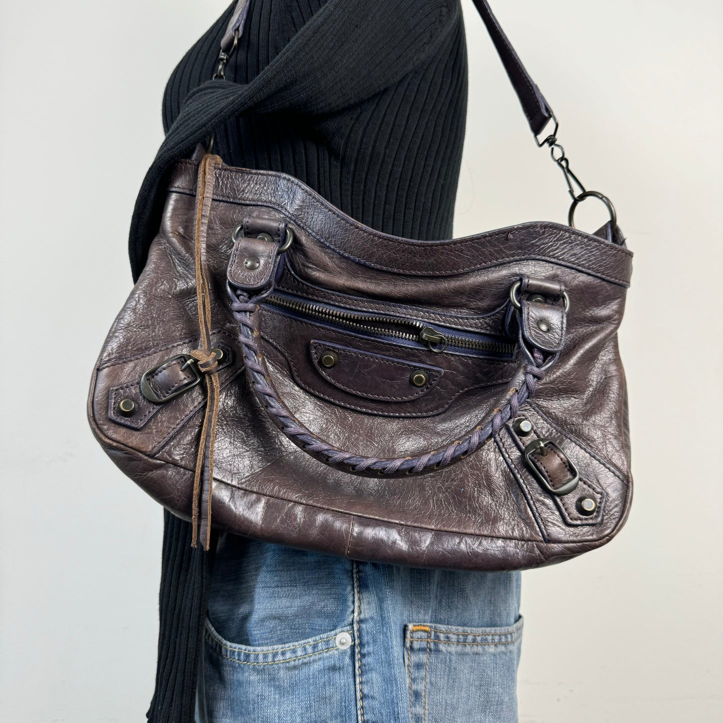 Brown Leather City Bag