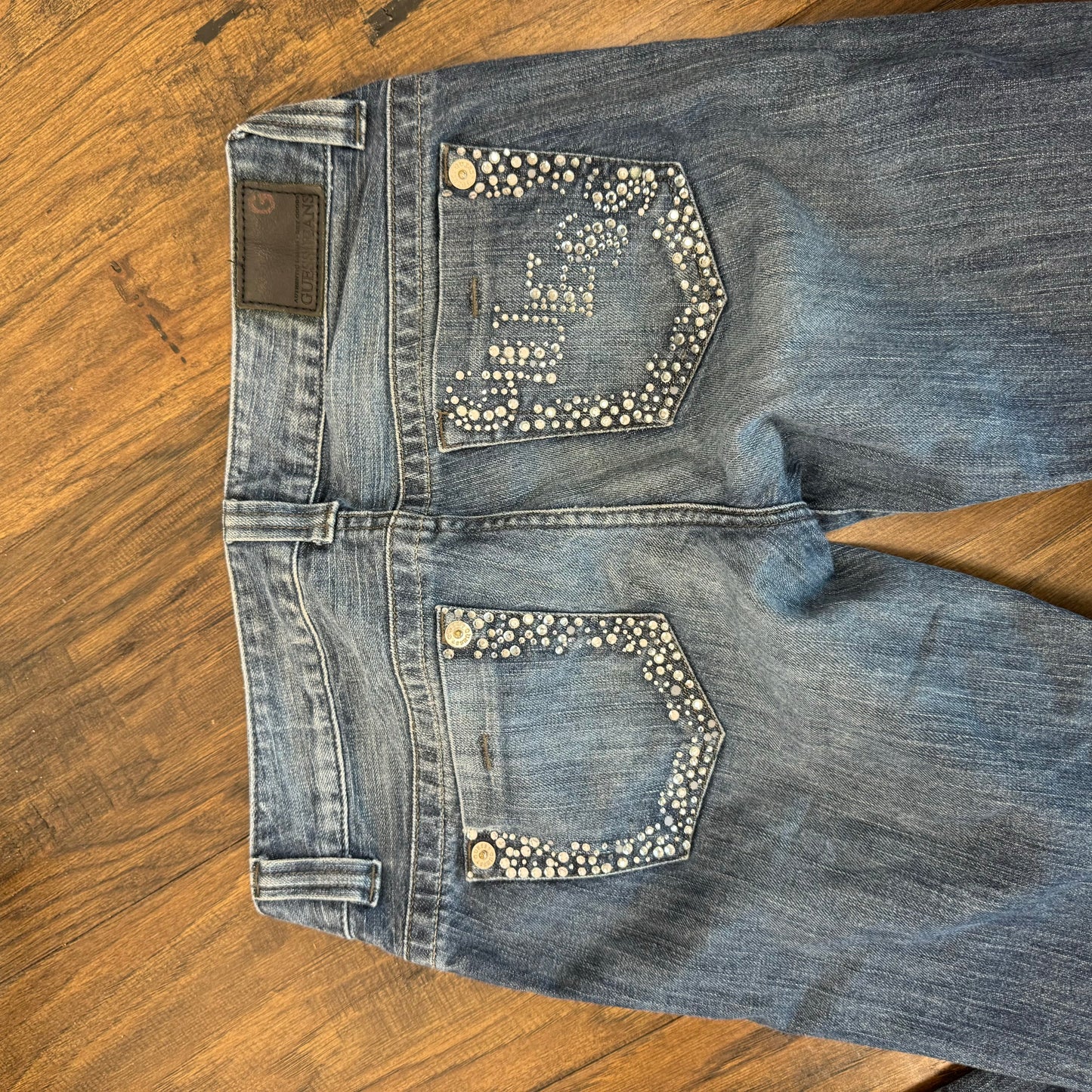 Guess Rhinestone Low Rise Bootcut Jeans