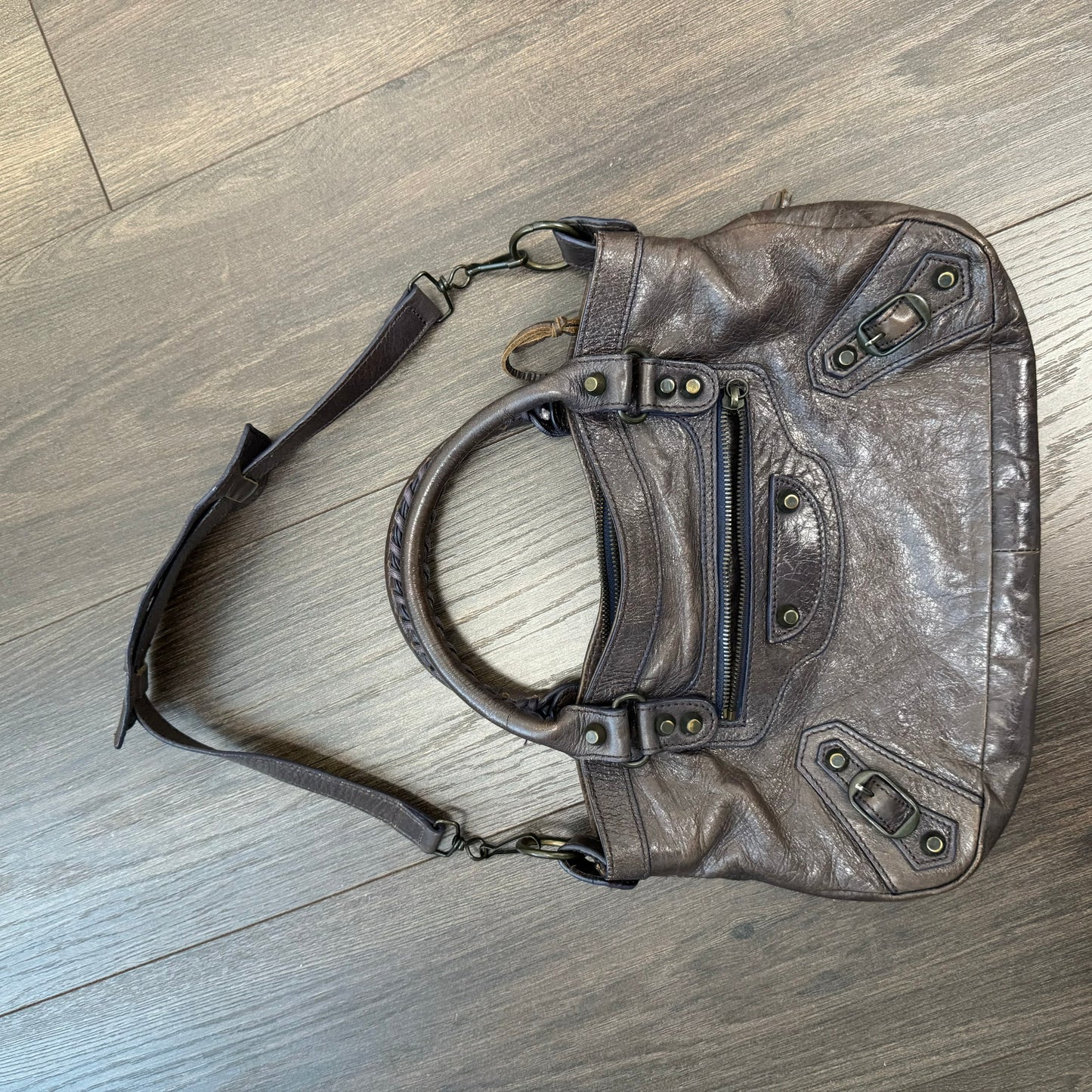 Brown Leather City Bag