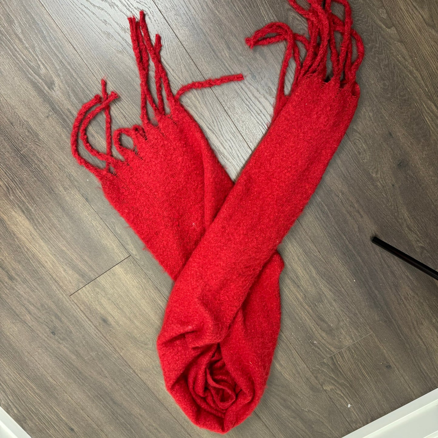 Chunky Red Knit Scarf
