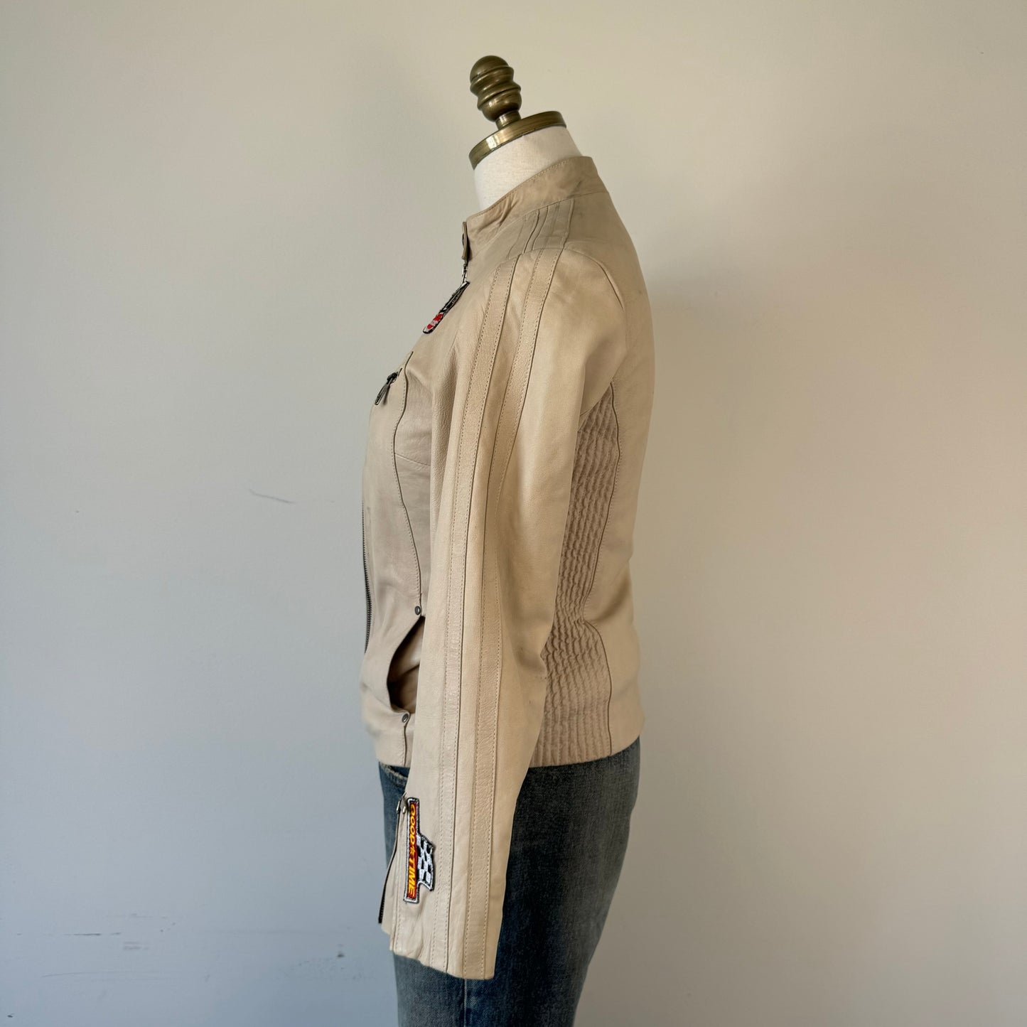 Vintage Moto Racer Leather Jacket
